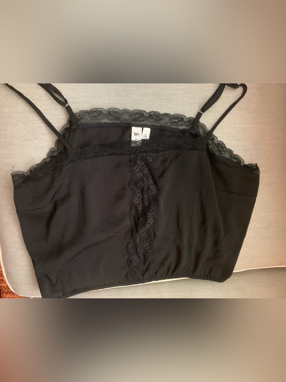 bp Black Lace-Trim Camisole Top